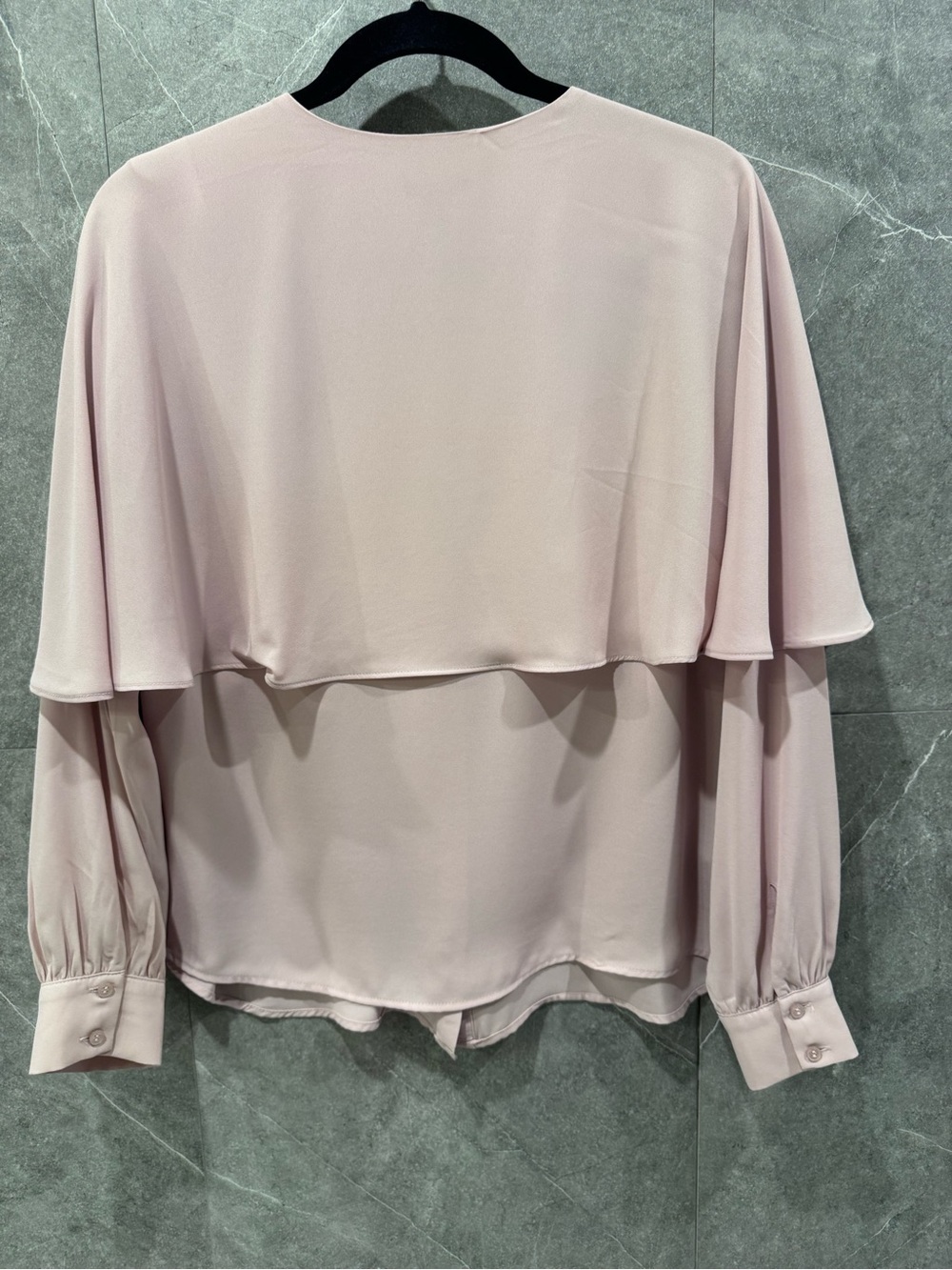 Ann Taylor Capelet Overlay Blouse Pale Mauve Pink Size Medium - Picture 2 of 4